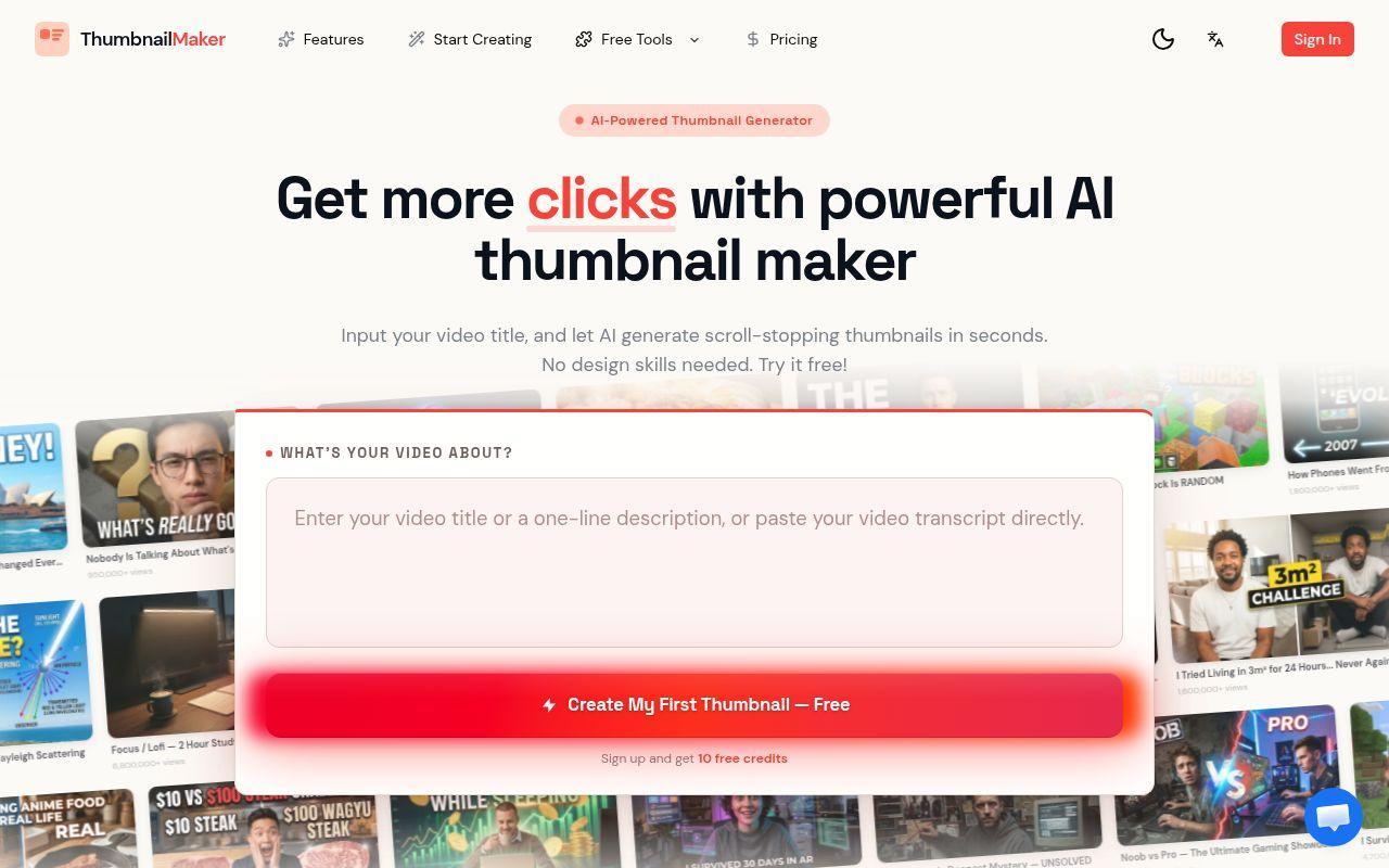Free AI Thumbnail Maker screenshot